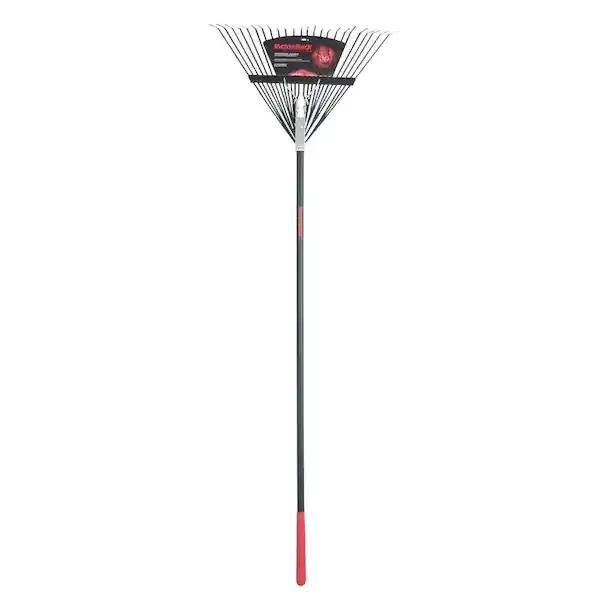 51 in. Fiberglass Handle 24-Tine Steel Rake
