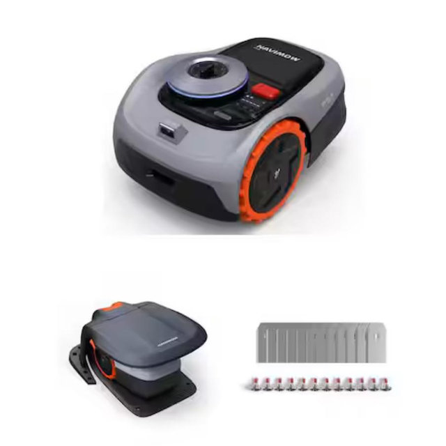 NAVIMOW Navimow iA02N Garage, Replacement Blades and i105N 7.1 in. Robot Lawn Mower Combo