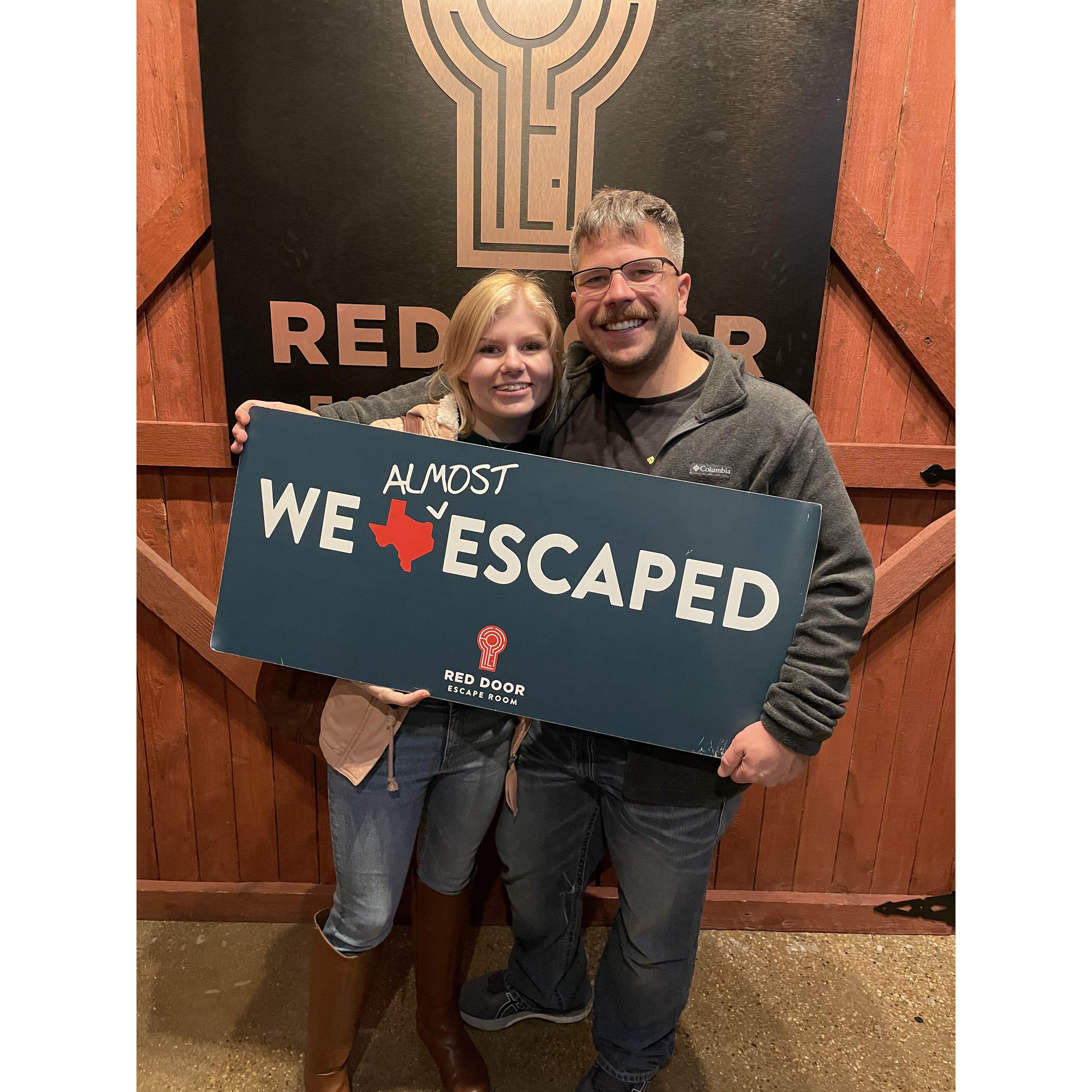 4 month anniversary spent at the Red Door Escape Room