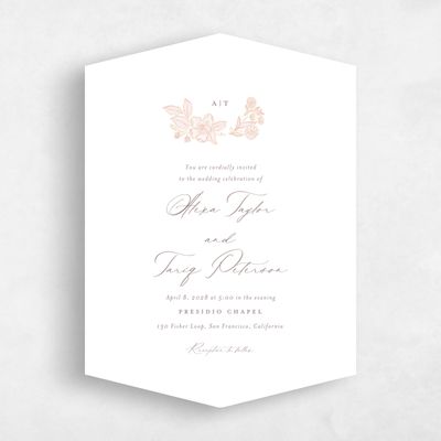 Beige Diamond Wedding Invitation - Siena Classic