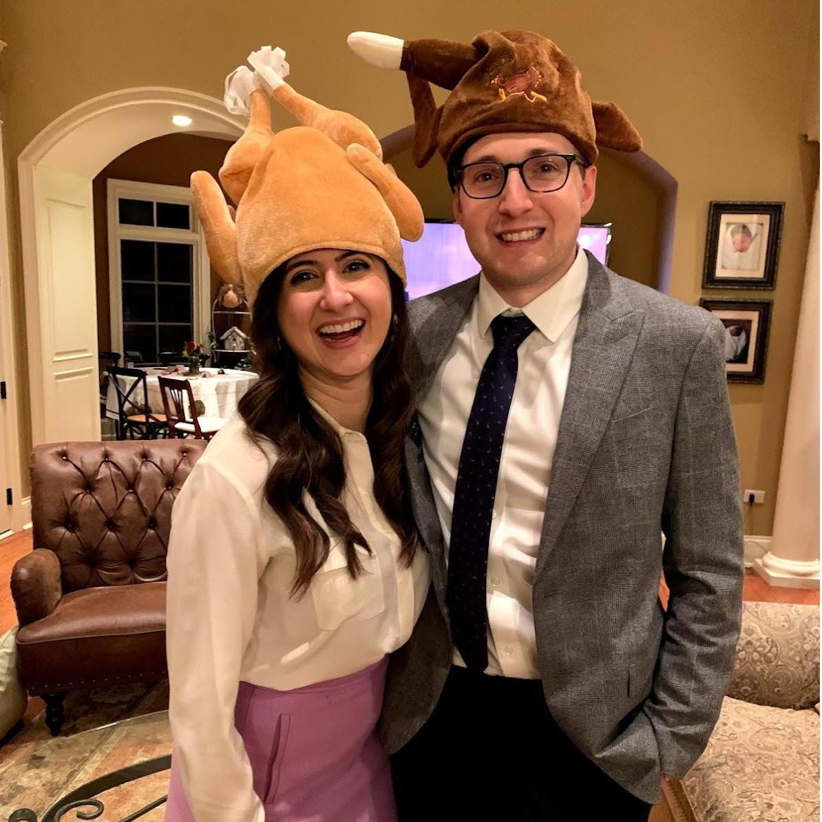 Daniel has quickly acclimated to the American tradition of wearing a turkey on your head for Thanksgiving.