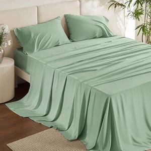 Bedsure Queen Sheet Set Cooling Sheets - Soft Breathable (Sage Green)