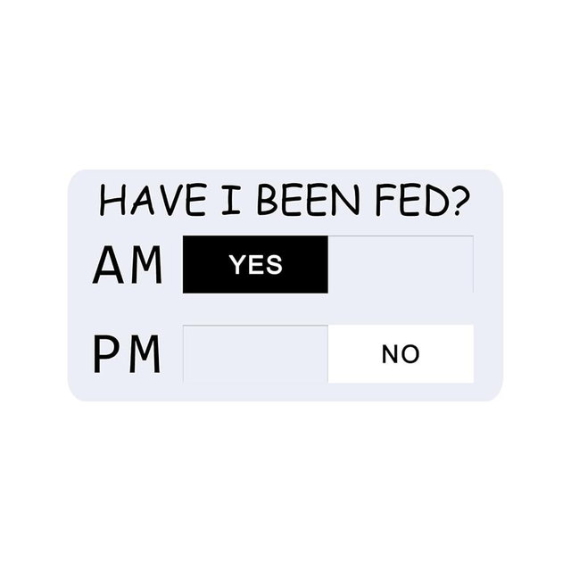 Dog Feeding Reminder Sign, Have I Been Fed Symbol, Pet Feeding Magnet Sign, Feed Tracker AM PM, Acrylic Reminder Slider for Fridge,Magnetic and Adhesive Sticker Option-6 x 3 inches