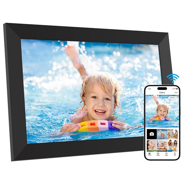 Digital Picture Frame, 10.1 Inch WiFi Digital Photo Frame Electronic Picture Frame Slideshow, Built in 16GB Storage, Wall-Mounted, Auto Rotate, Easy to Upload Photos and Video Instantly via Uhale APP