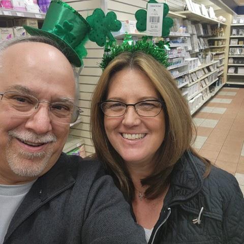 Us being goofy at St. Patrick's day. This is what we do - crazy things to make us laugh!