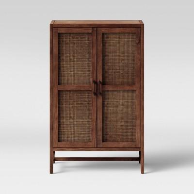 Warwick Wood & Rattan Library Cabinet Brown - Threshold&#153;