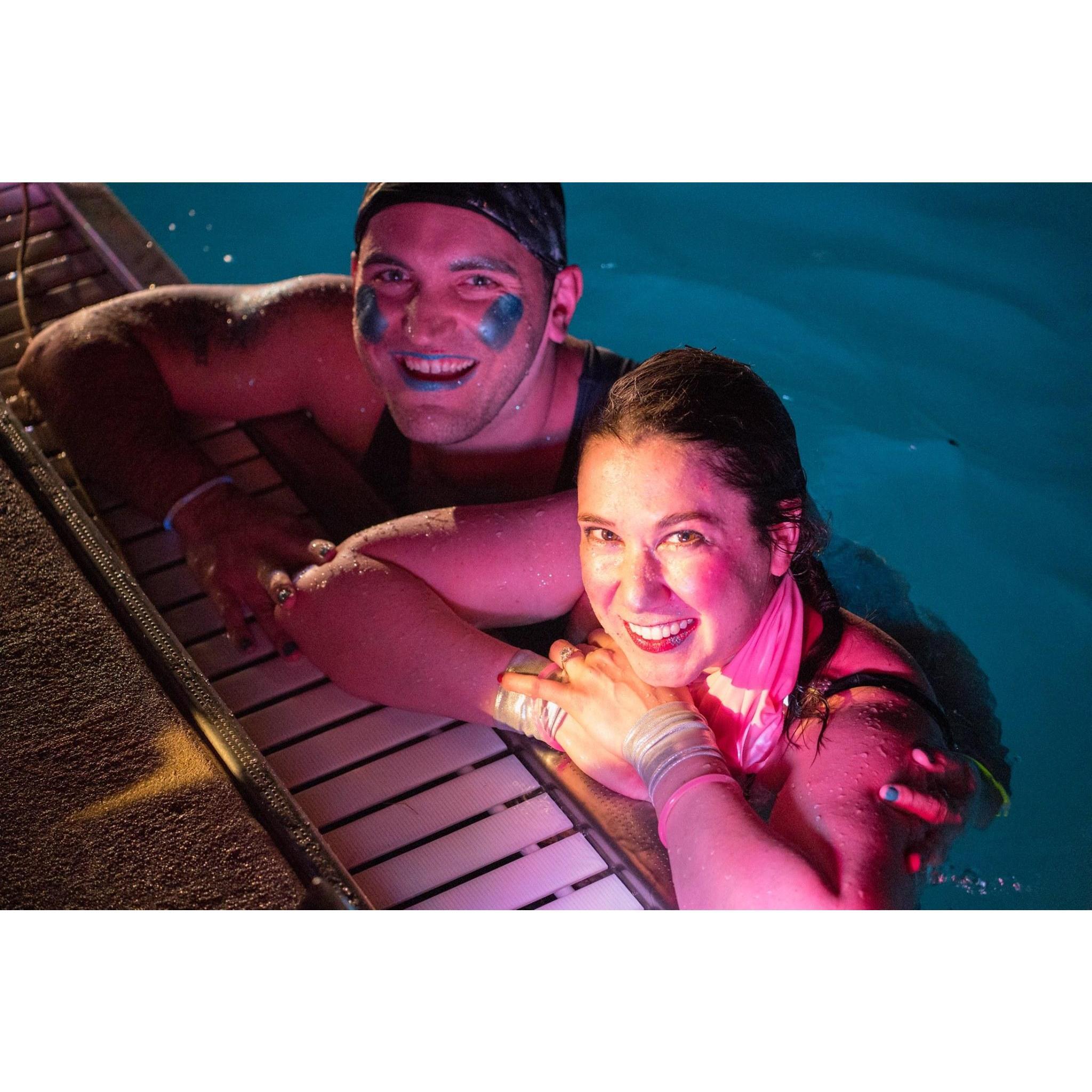 Swimming up after the proposal!