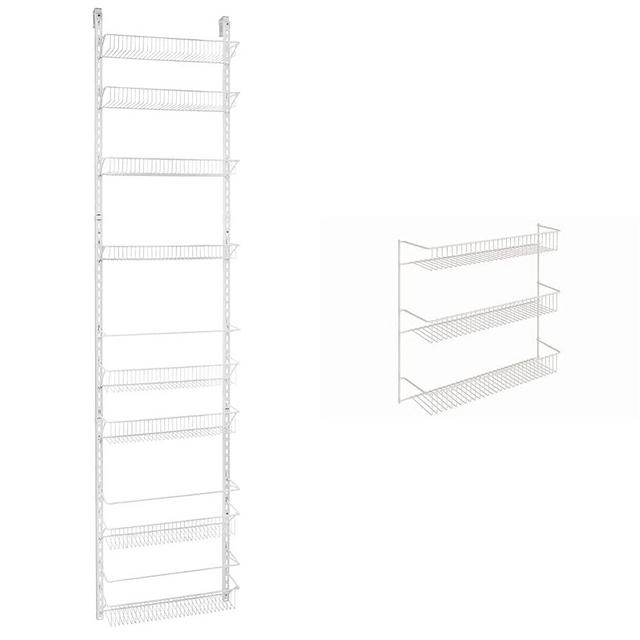 ClosetMaidClosetMaid Adjustable Organizer Rack, 18 in. W, White Finish, Inch & 3-Tier Hanging Wall Mounted Metal Rack for Spices, Shelf Storage, Pantry Organization, Laundry, Kitchen, Bathroom, White