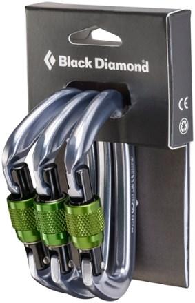 Black Diamond   Positron Screwgate Locking Carabiner - Package of 3
