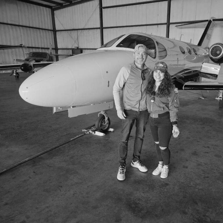 Before Rance's first small plane ride.