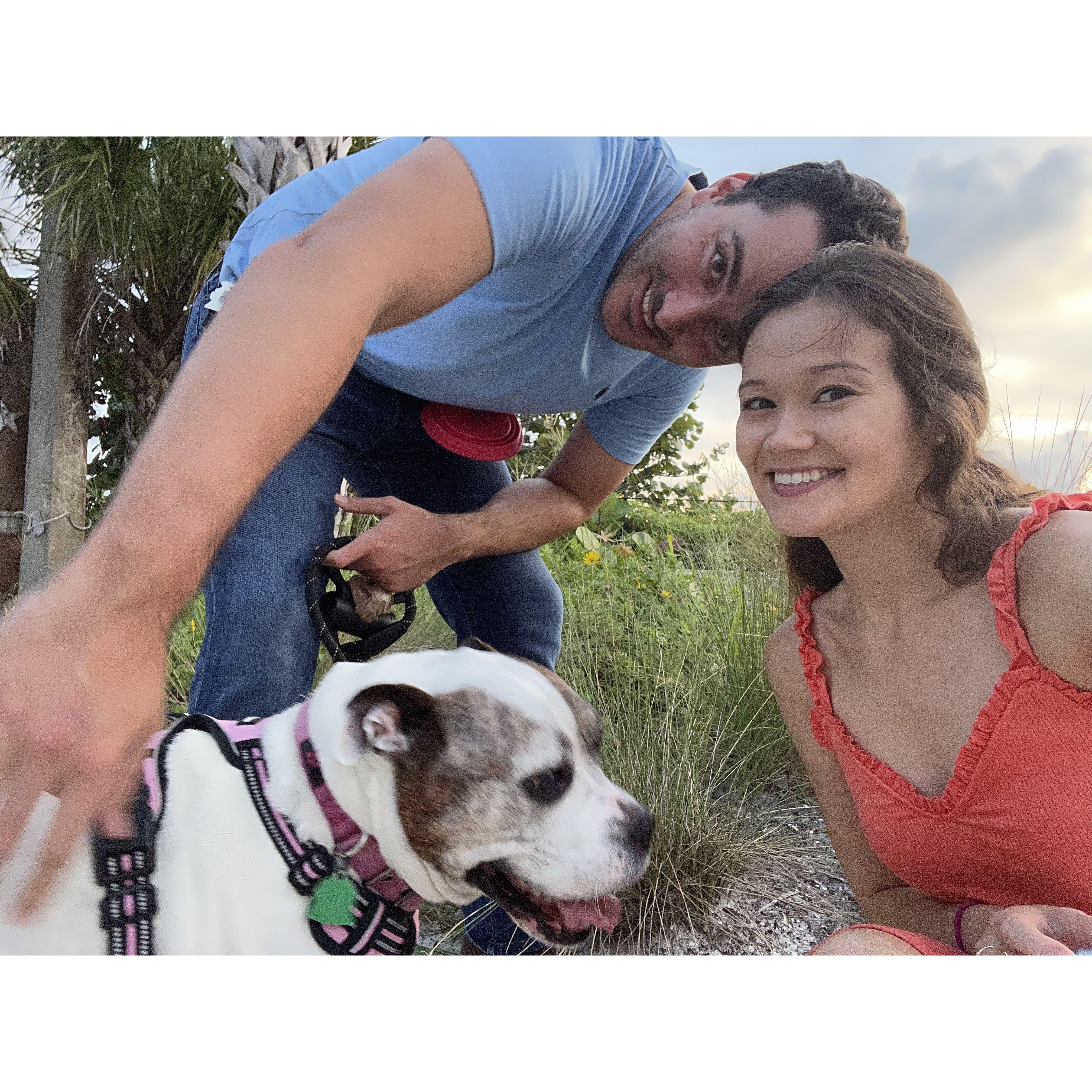 Right before he proposed. I was just trying to get a nice family beach pic!