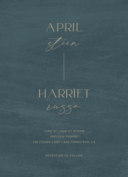Belanger Portrait | Deep Blue Spruce | Zola Wedding Invitations