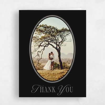 Black Geometric Wedding Thank You - Anara Photo