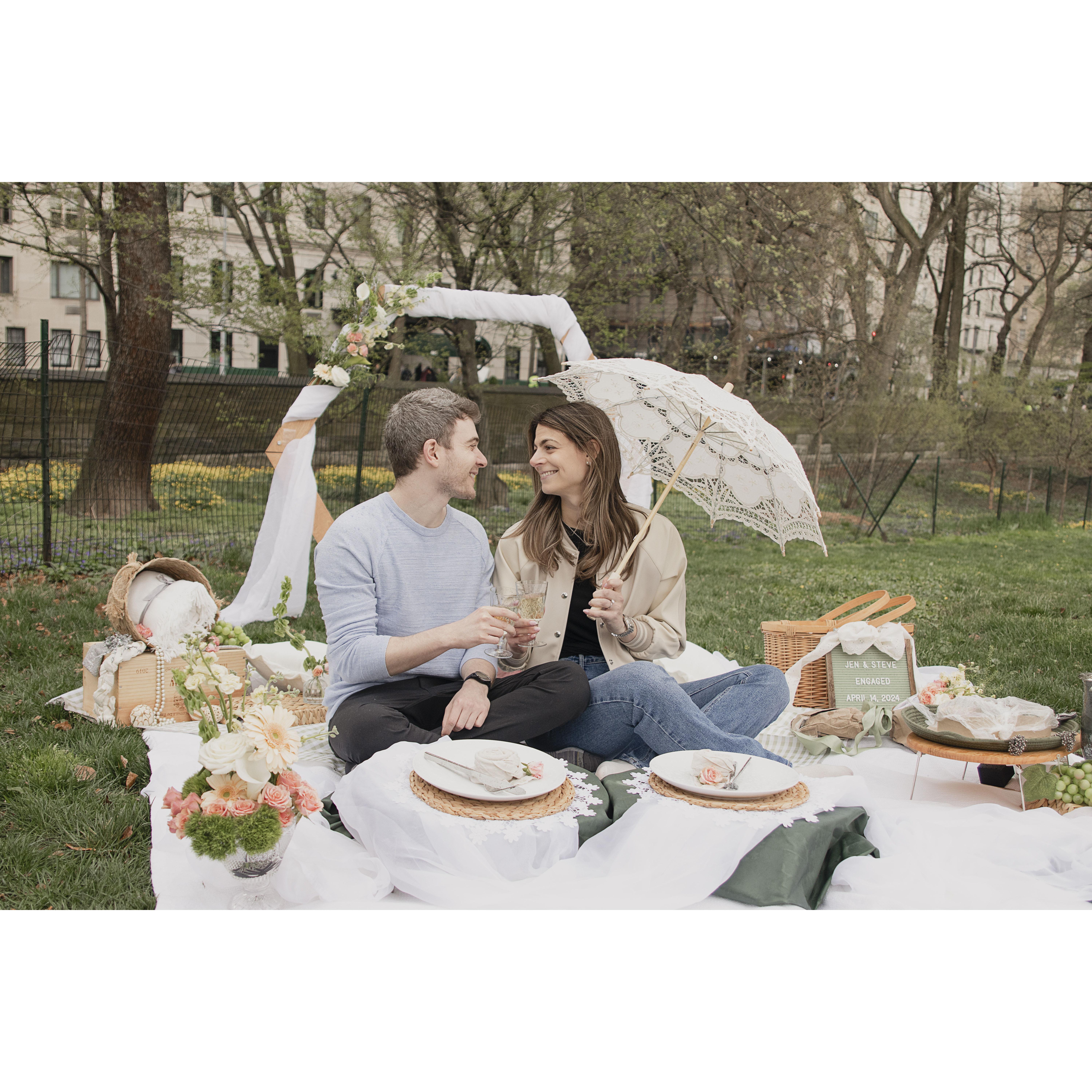 We got engaged. It rained a little