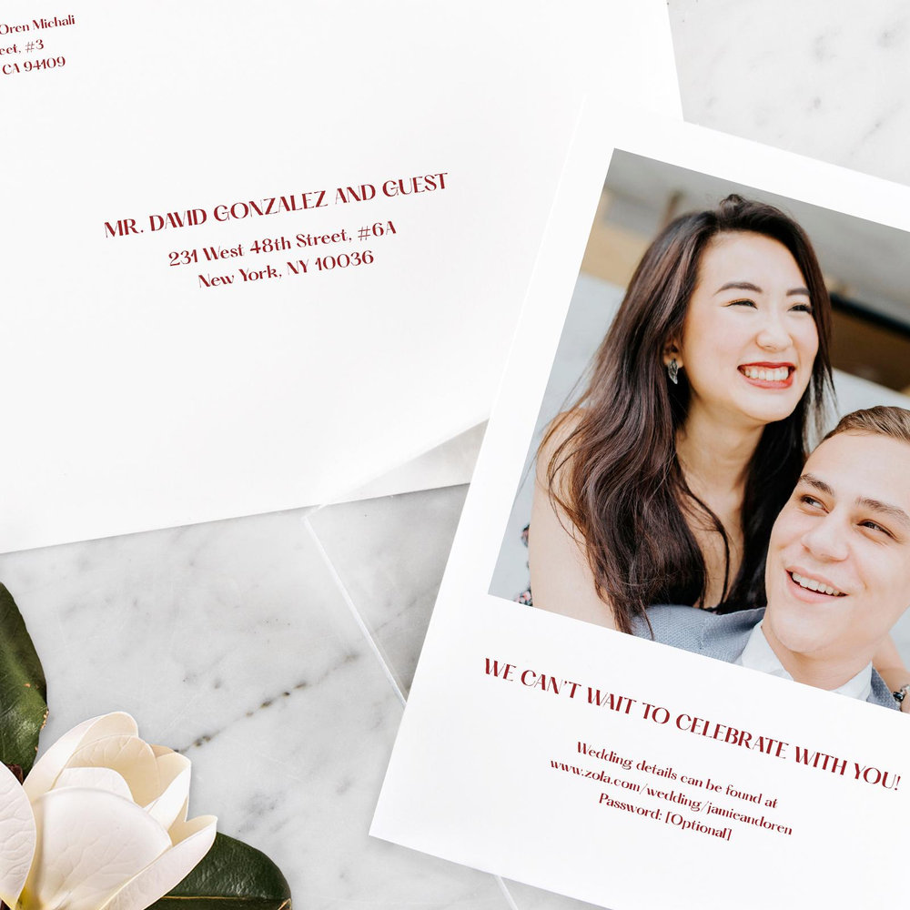 Ames Frame | Red | Zola Wedding Invitations