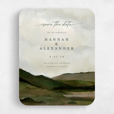 Beige Wedding Save the Date - Montagne Portrait