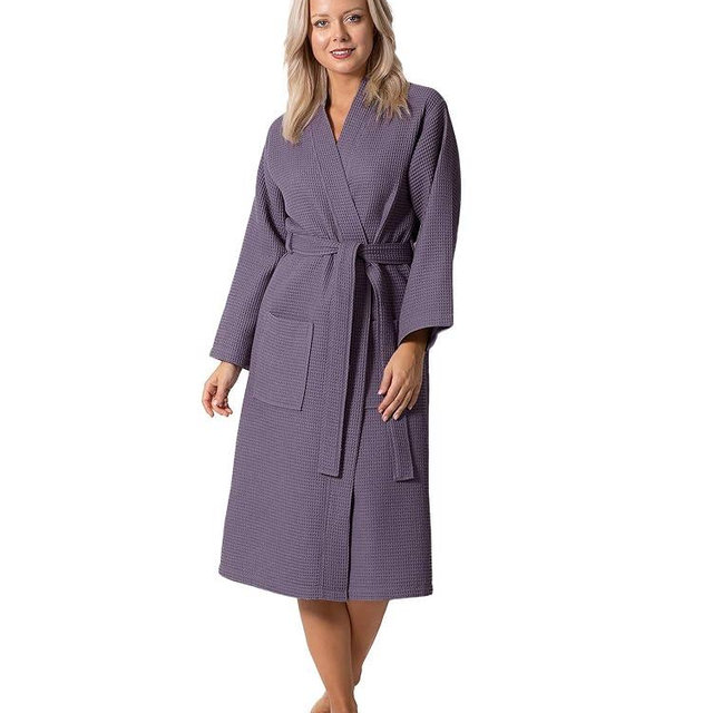 Turkish Linen Waffle Knit Lightweight Kimono Spa & Bath Robes for Women - Quick Dry - Soft