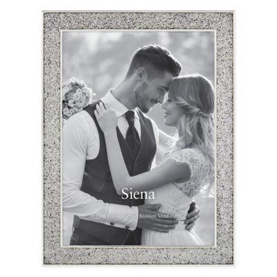Siena™ Enameled Glitter Wedding 5-Inch x 7-Inch Picture Frame in Silver