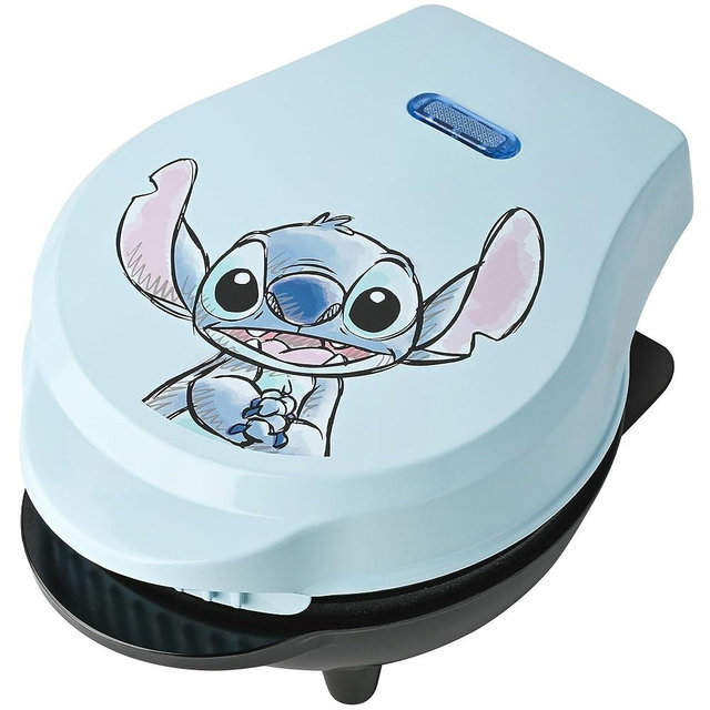 Select Brands Disney Lilo & Stitch 4" Mini Waffle Maker - Cute Appliance for Single Waffle - Features Ceramic Nonstick Plates & Non-Skid Feet - Make Stitch Waffles