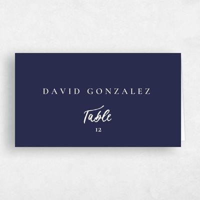 Navy, Blue Wedding Place Card - Dover