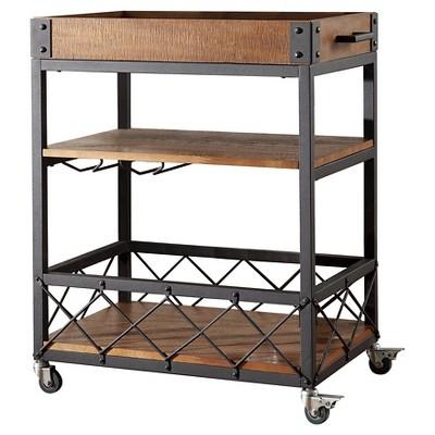 Inspire Q - Ronay Industrial Bar Cart Rust - Homelegance
