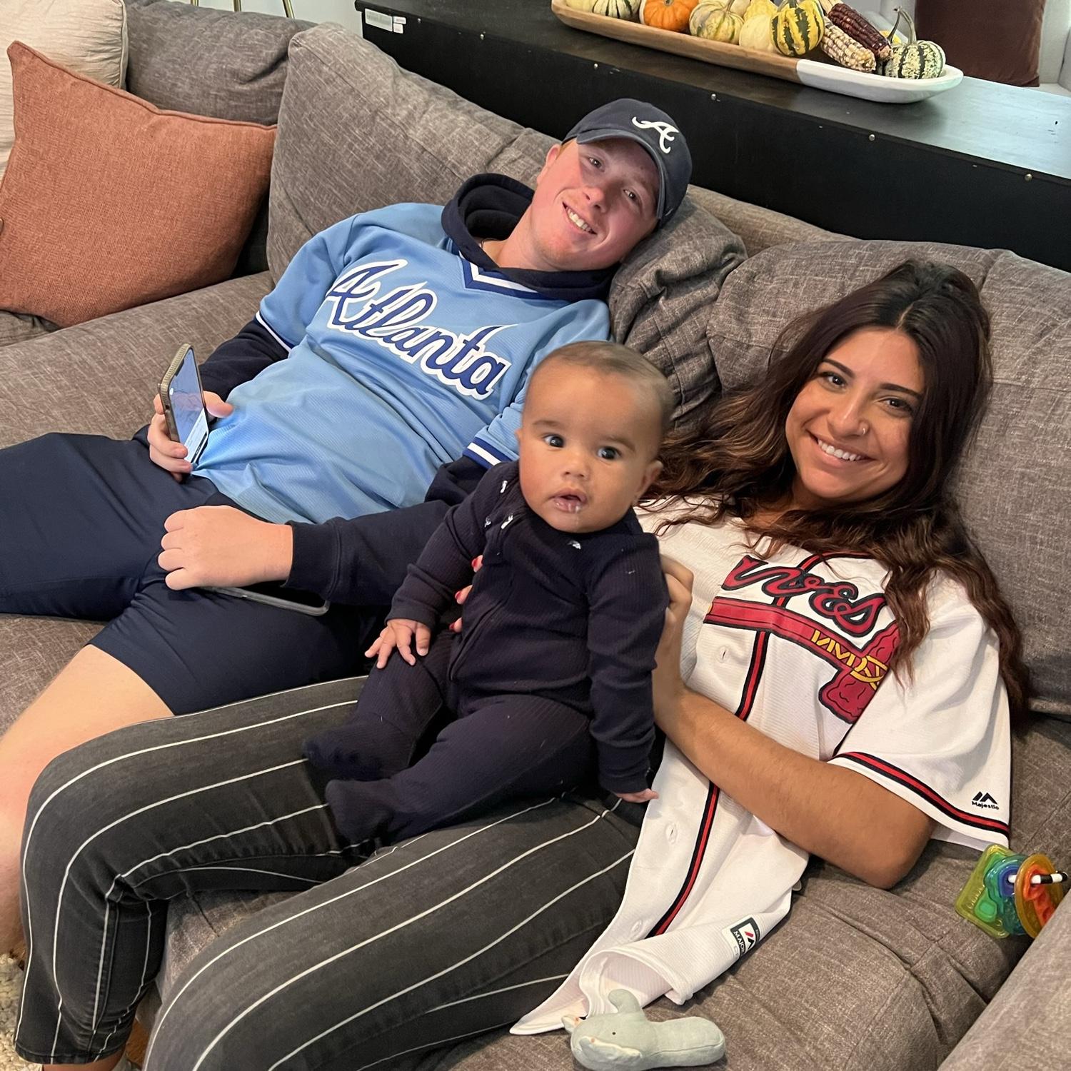 Hanging out with baby Luke before 
Kaitlyn's first Battery experience!