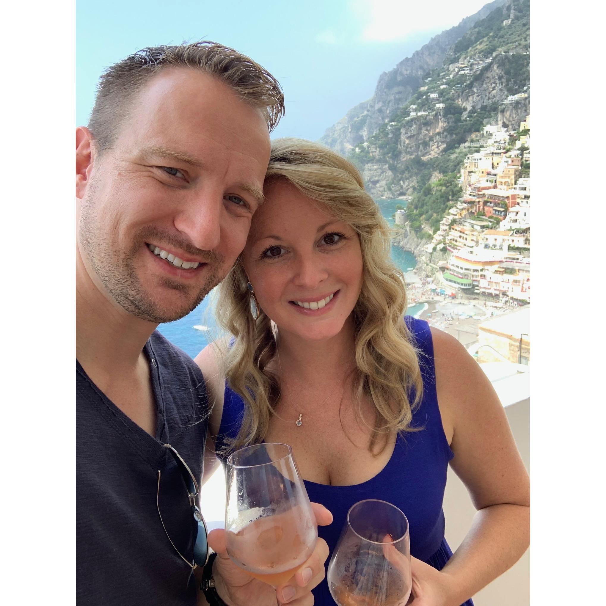 View of Positano from our balcony