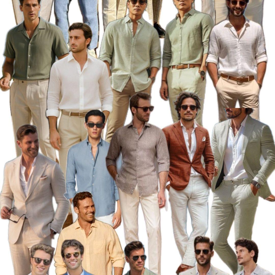 Wedding attire options for men. The colors option is your choice.