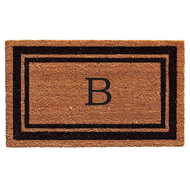 Calloway Mills 152961830B Black Border 18" x 30" Monogram Doormat, (Letter B)
