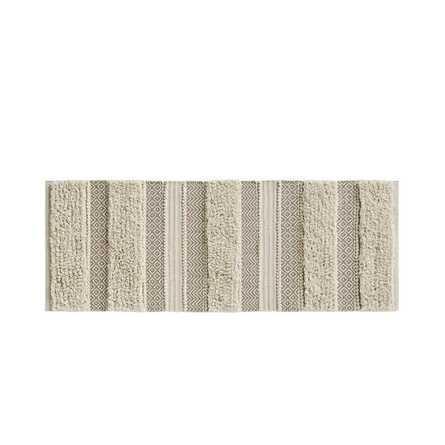 INK+IVY Asher Woven Texture Stripe Bath Rug, 22" X 58"