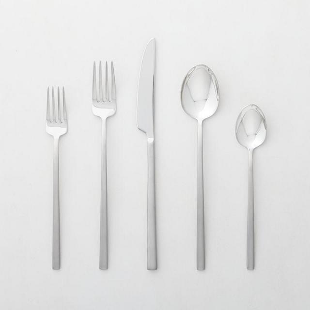 20-Piece Tilt Brushed Silver Flatware Set