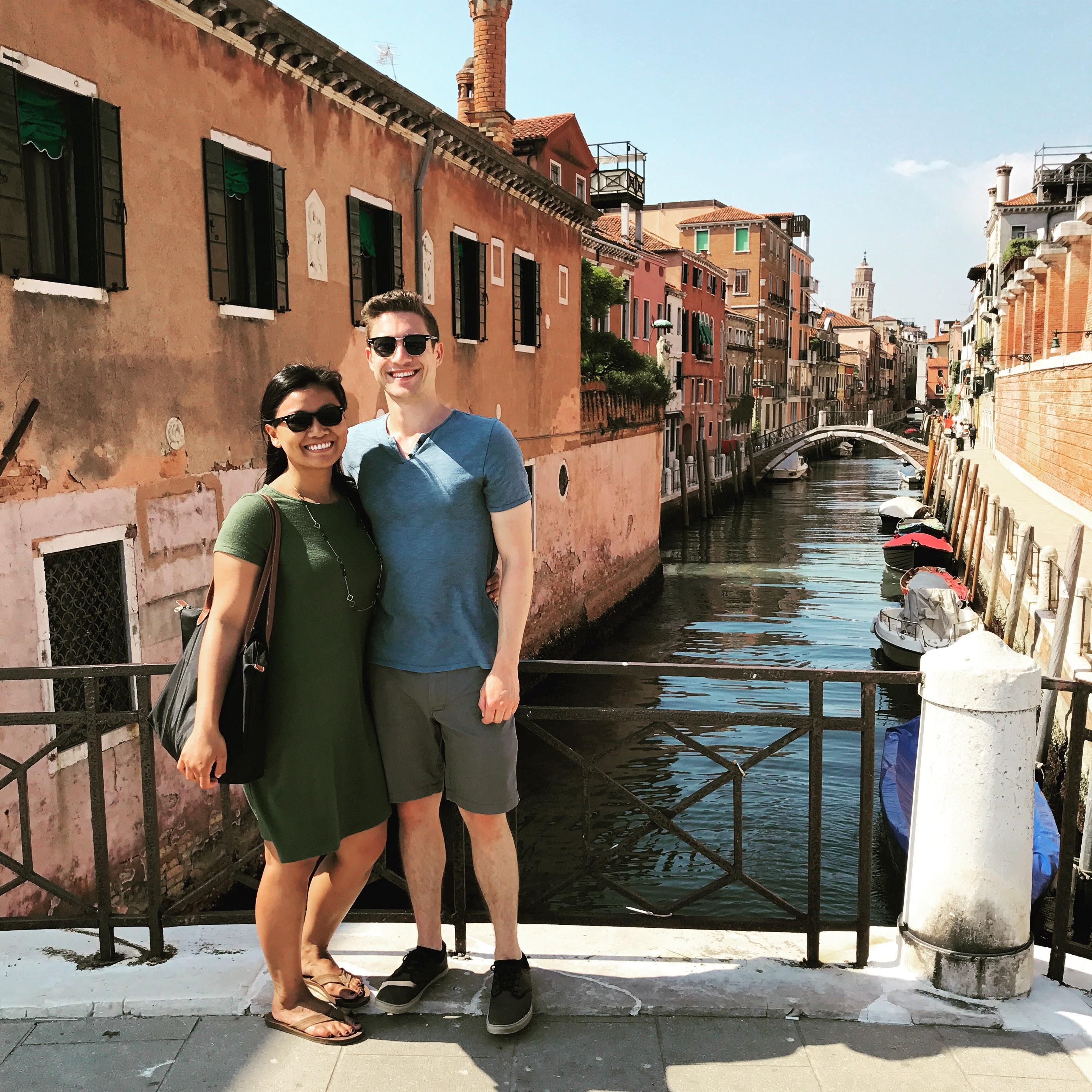 Wandering around Venice, Italy, considering where we'll stop for our next gelato. May 2017.