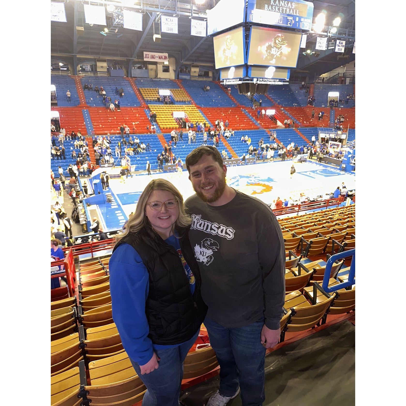 Our first of many KU basketball games!
