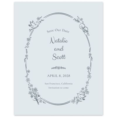 Ice, Blue Wedding Digital Save the Date - Harper Portrait