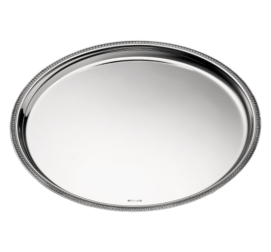 Large Silver-Plated Circle Tray