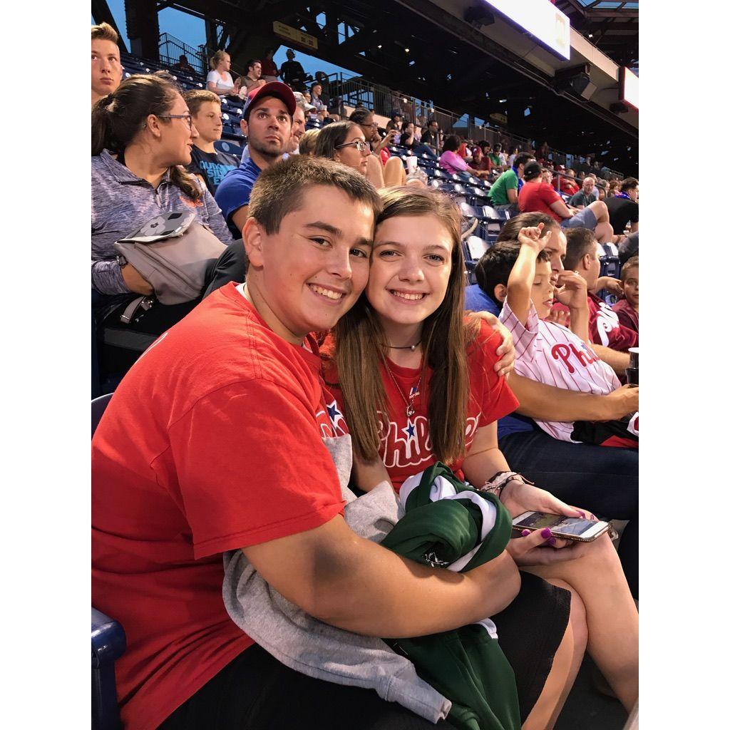 Our first Phillies game together, one of our favorite things to do together to this day!