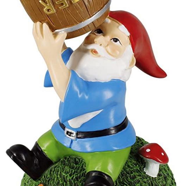 Gnometastic Beer Guzzling Garden Gnome Statue - Indoor/Outdoor Funny Lawn Gnome