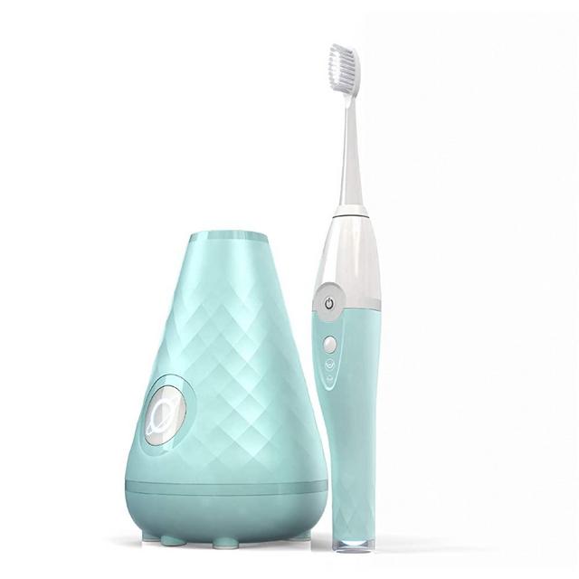 Tao Clean Sonic Electric Toothbrush & Cleaning Station, Robin's Egg Blue with Patented Docking Technology, Ergonomic Handle, Dual Speed Settings