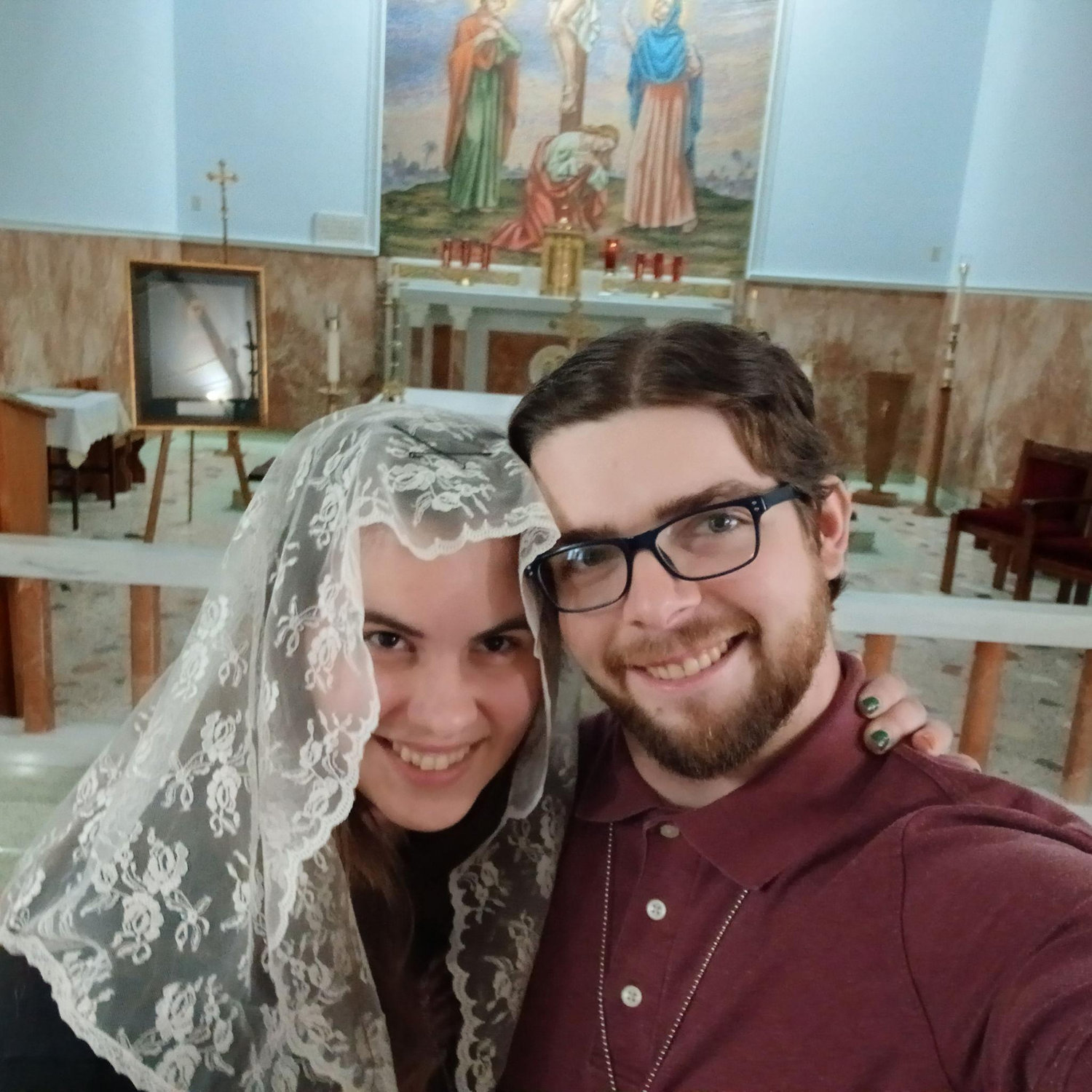 Odie bringing Marie to the church he converted at!