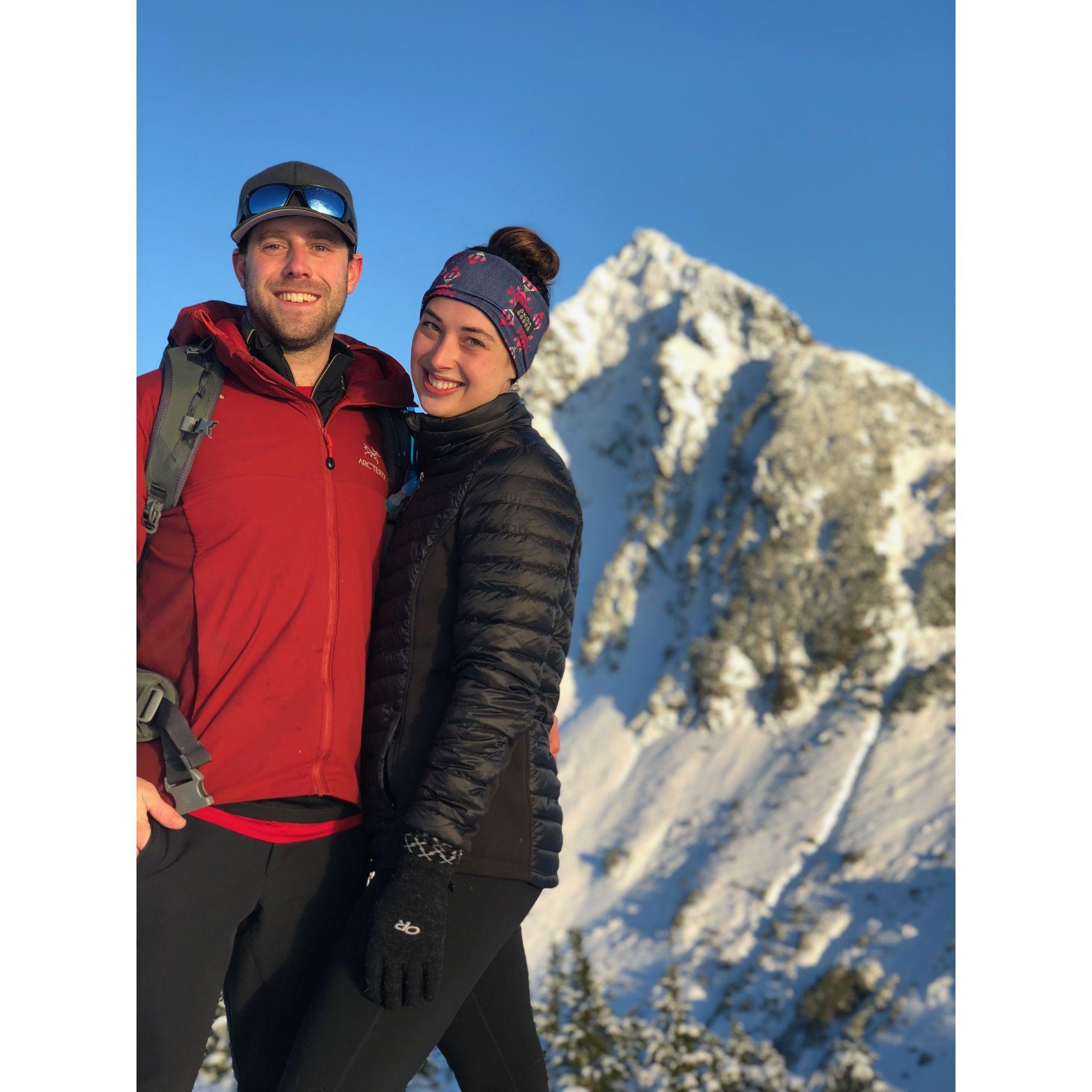 Verstovia in the background, hiking in Sitka