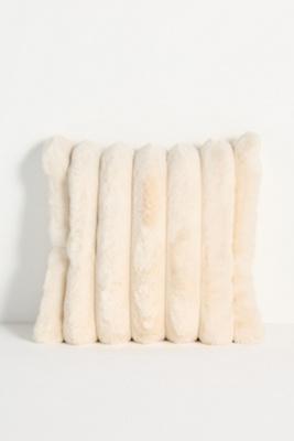 Tipped Puffer Faux-Fur Pillow