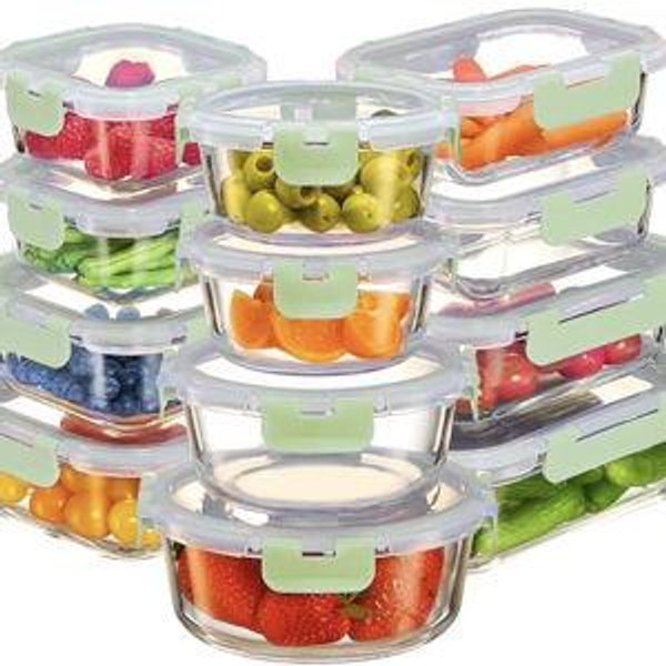Glass Storage Containers - Green