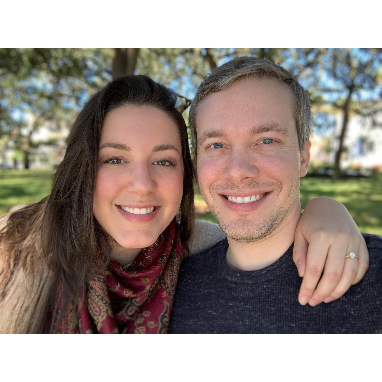 After we got engaged in Charleston, SC.