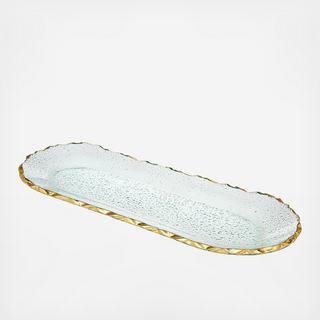 Frosted Gold Banded Serving Platter