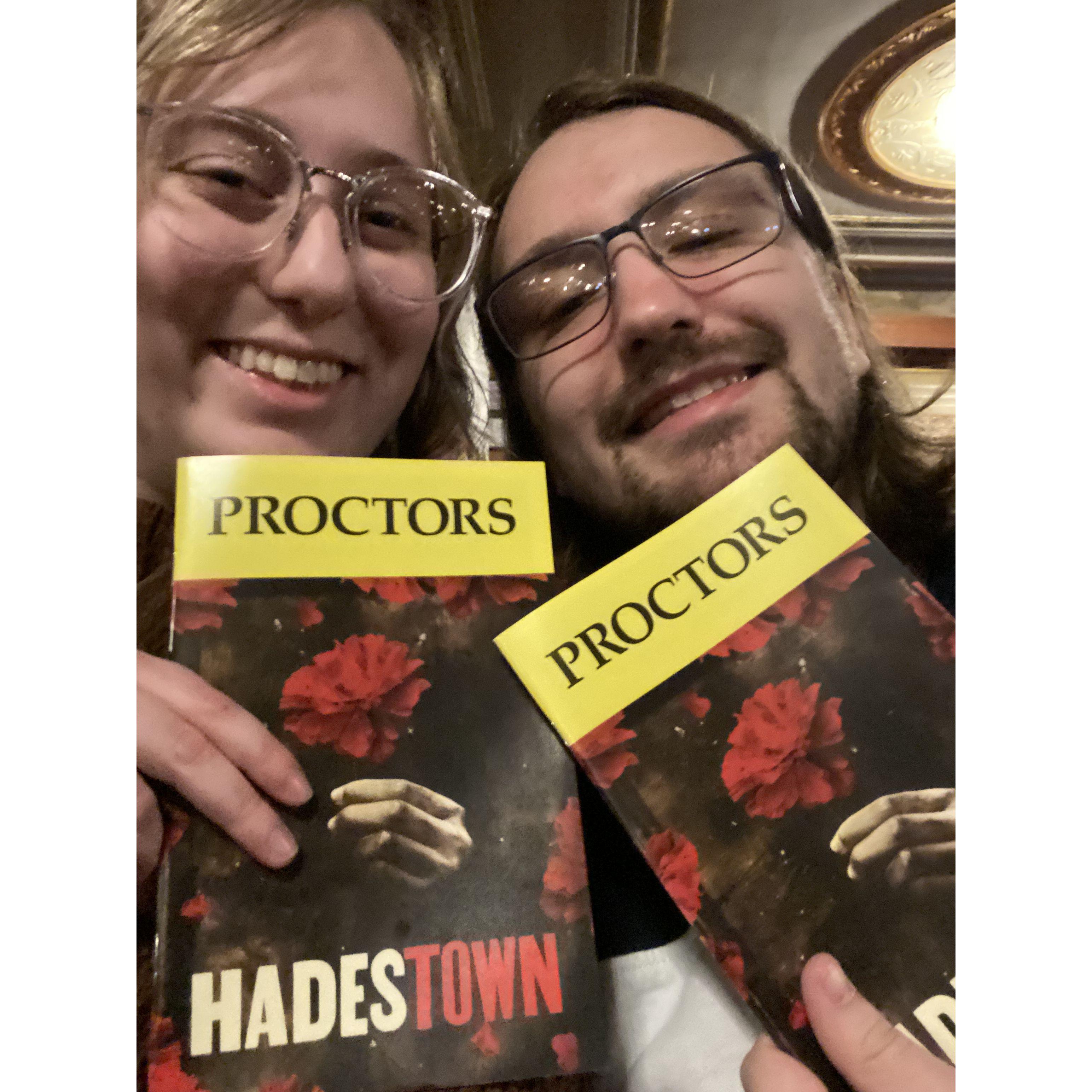 Proctor's date to see Hadestown! (We loved it)