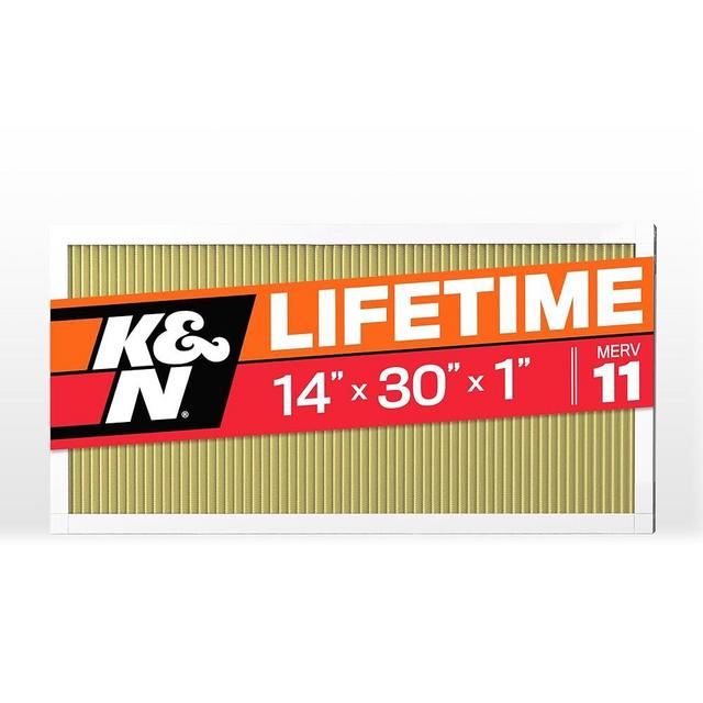 K&N 14x30x1 HVAC Furnace Air Filter, Lasts a Lifetime, Washable, Merv 11, the Last HVAC Filter You Will Ever Buy, Breathe Safely at Home or in the Office, HVC-11430