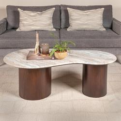 Rowena Interiors, Hendrix Asymmetrical Oblong Marble & Mango Wood