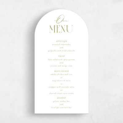 Green Arch Wedding Menu - Portsmouth