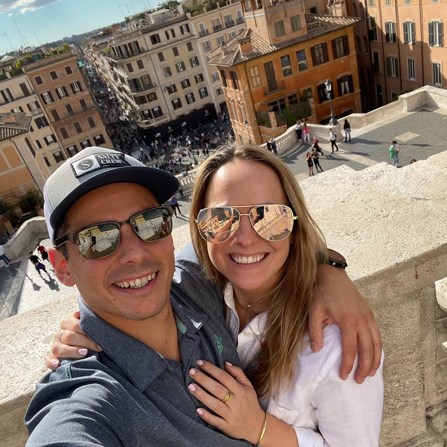 In front of the Spanish Steps in Rome.
