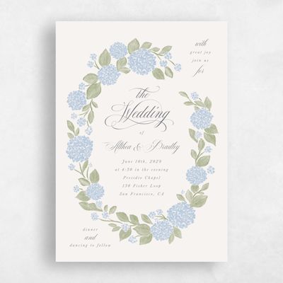 Blue Standard Wedding Invitation - Giselda Portrait